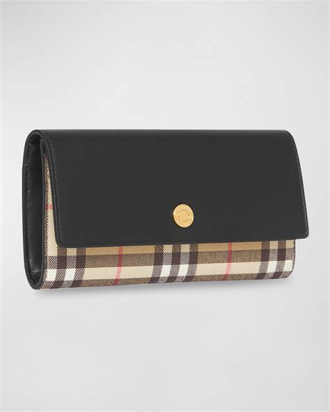 burberry vintage check-lather continental wallet with shoulder strap|Shop Burberry Halton Vintage Check & Leather Continental .